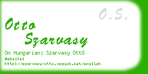 otto szarvasy business card